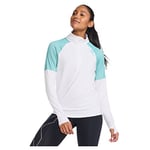 2XU Women's Light Speed 1/2 Zip T-Shirt, White/Porcelain Reflective, M