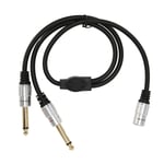 1/8 Tums till 1/4 Stereo Splitter Y-kabel Guldpläterad 3,5 mm Dubbelkanal Hona till Dubbel 6,35 mm Mono Hane Kabel 19,7 tum