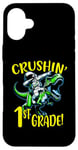 Coque pour iPhone 16 Plus Motif « I Crushed 1st Grade Astronaute on a T Rex School »