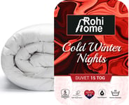 Rohi Cold Winter Nights Single Duvet - 15 Tog Soft Like Down Warm and Cosy Winter Quilt (Single)
