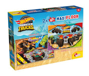 Lisciani - HOT WHEELS Puzzles MaxiFloor - 2x 60 Pièces - Pour Enfants dès 4 ans - 35x50 cm - 2 Grands Puzzles Monster Trucks pour un Double Défi - Puzzle d'aventure - Développe Réflexion et Dextérité