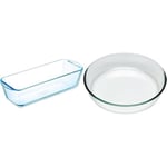 Pyrex - Bake & Enjoy - Moule à Cake en Verre 28 cm & Bake & Enjoy - Moule à Manqué en verre Ø 26 cm