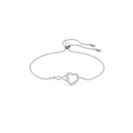 Swarovski Bracelet Infinity femme, cristaux blancs brillants forme cœur avec signe infini et chaîne plaquée rhodium