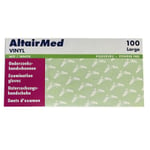 Vinylhandskar | storlek L | puderfria | vit | 100st | AltairMed