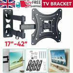 Slim Tilt TV Wall Mount Bracket Stand Tilt Swivel 10"-42" Inch 3D LCD LED Plasma