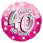 Pink Sparkle Party Happy Birthday 40th Standard Foil Balloons S40