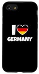 Coque pour iPhone SE (2020) / 7 / 8 I Love Germany avec le drapeau allemand et le coeur