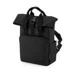 Bag base Recycled Mini Twin Handle Roll-Top Backpack - Black / One Size