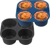 Silicone Deep Muffin Tray for Air Fryer 2Pc 8cm Muffin Cases Giant Cupcake Mould