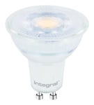 Integral ILGU10DC086 3.6w LED GU10 Bulb, 2700K, glass, dimmable, 400lm =50w, 36°