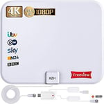 TV Aerial, Freeview Indoor Digital HDTV Aerial 200+ Miles Range with Amplifier