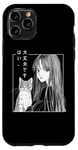 iPhone 11 Pro 80's Manga Anime Art Goth Cat Sad Girl Aesthetic Kanji Art Case