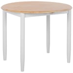 Table à Manger Ronde Extensible 60 / 92 x 92 cm Plateau an Bois Clair et Pieds