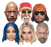 STAR CUTOUTS SMP428 Legendary WWE Stars Six Mask Pack-The Rock, Charlotte Flair, Hulk Hogan, Macho Man Randy Savage, Sasha Banks, Triple H, Multicolour