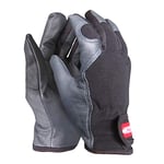 OREGON - Gants de Travail en Cuir & Tissu Extensible, Poignets Ajustables, Gants de Jardinage & Bricolage, Anti-Froid / Vent / Humidité, Gants Anti-Coupure EPI - Taille M