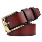 GJF Ceinture rétro pour Hommes, Nouvelle Ceinture en Cuir à Boucle ardillon, Ceinture Formelle Sauvage à la Mode, 3,7 cm de Large, adaptée à Une Taille maximale de 42 pouces-B-115