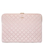 DARK Velvet Quilted Mac Cover Sparkled Pale Rose