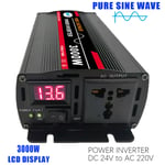 3000W 24V till 220V Pure Sine Wave Power Inverter Solar