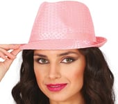 FIESTAS GUIRCA | Chapeau à Sequins Roses (Taille Unique) - Accessoire de Costume pour Fêtes des Années '20, Carnaval et Célébrations d'Époque - Idéal pour Adultes Unisexes - Rose