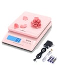 MUNBYN Shipping Scale, Accurate 30kg 66lb/0.1oz Postal Scale, with Pink Style, Hold/Tear/PCS Function, Auto-Off, Battery & AC Adapter, Back-Lit LCD Display, Digital Scale for Packages, Letters, Food …