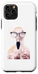Coque pour iPhone 11 Pro Lunettes de soleil Flamingo Bird Cool Birdwatcher Birdwatcher Birding Gift