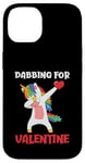 Coque pour iPhone 14 Dabbing Unicorn Saint-Valentin Love