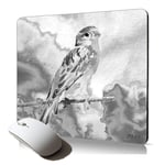 tapis de souris souple motif oiseau gris Imprimé nature petit moineau mousepad ergonomique clavier gaming dessin art