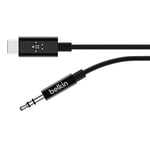 Belkin RockStar 3.5 mm Audio Cable with USB-C Connector (USB-C to 3.5 mm Audio Cable, USB-C to Aux Cable), 3 ft/0.9 m