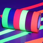 Neon Tape, Ljus Fluorescerande Tejp 6 Färger Lim Gaffer Tejp UV Blacklight Reaktiv Neon Tejp(6st)