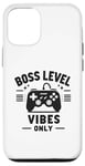 Coque pour iPhone 12/12 Pro Boss Level Vibes Only Gamer Fun