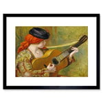 Wee Blue Coo Renoir French Young Spanish Woman Guitar Framed Wall Art Print