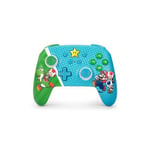 Manette de jeu - POWER A - Mario Super Star Friends - Sans fil - Vibration - Bleu