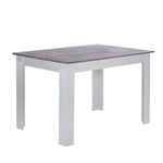 Rectangle Dining Table MDF Top White Wood Legs Desk Workstation 138x90cm