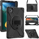 Coque Antichoc Xiaomi Mi Pad 5/Mi Pad 5 Pro 11 Pouces 2021,Étui Armure Robuste Avec Support Rotatif,Dragonne Et Bandoulière Réglable,Porte-Stylet,Housse Pour Mi Pad 5/Pad 5 Pro 11"",Noir