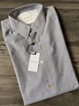 PAUL SMITH CHERRY PRINT STRIPE SHIRT SLIM FIT SIZE S RETAIL £200 BNWT