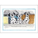 Dalmation Dog Greeting Card Funny Alisons Animals 6 On The Dot Blank & Envelope