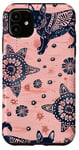 Coque pour iPhone 11 Motif chien de bétail australien bleu ethnique vintage rose