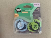 Tommee Tippee Fun Friends Orthodontic Soother Dummy 2 Pack 0 - 6 Months BNIB