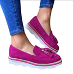 UMOOIN Chaussures Femmes 2021 Plate-Forme Casual Slip sur des Mocassins Printemps Femme Automne Chaussures Tasses Dames Sneakers Plats Chaussures paresseuses,Violet,41