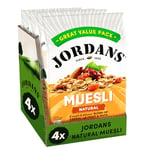 Jordans Natural Muesli | Breakfast Cereal | Vegetarian | High Fibre | 4 PACKS of 1 kg