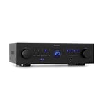 Auna Amplificateur Audio, Amplificateur Hifi Système Stéréo Recepteur Bluetooth Hifi pour Ampli Stereo, Ampli Hifi Contrôle Basses et Aigus, Univers Hi-fi, Amplificateurs 4 Canaux, Télécommande, AUX