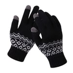 XXY Women Winter Warm Knitted Thickened Stretchy s Gloves Female Thermal Casual Covered Halter Gloves Girls Accessories mittens Thermal Waterproof Gloves (Color : N398 Black)