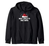 Most Likely To Kiss Santa Zip Hoodie