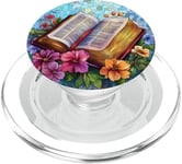 Spring Flowers and Open Bible Inspirational Art PopSockets PopGrip for MagSafe