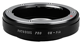 Fotodiox Pro Lens Mount Adapter, Selective 35mm Olympus Zuiko Lens to Nikon Camera adapter (Please See Compatible Lens list), OM-Nikon Pro