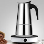 ONEVER Stovetop Espresso Maker, Italian Coffee Maker Moka Pot, Stovetop Moka Pot, Coffee Maker, Stainless Steel Coffee Percolator for Camping, Caravan, Brewing Rich Coffee Moka Pot (6 Cups/300ml)