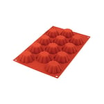 Silikomart - SF109 MINI BRIOCHETTE - Moule Silicone Rouge Brique 3 x 17,5 x 31 cm