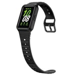 Miimall Compatible with Samsung Galaxy Fit 3 Strap with Case, Lightweight Soft Silicone Band with Cover for Men Women, Breathable Adjustable Sport Wristband Bumper for Galaxy Fit 3 SM-R390 -Black