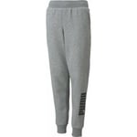 Puma Power Logo Junior Joggers Grey Kids +Pockets Adjustable Workout Sweatpants