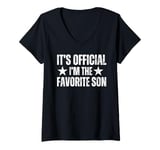 Womens Its official im the favorite Son V-Neck T-Shirt